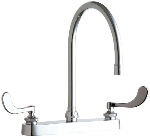 Chicago Faucets 527-GN8AE3-317ABCP Deck-Mounted Manual Faucet with 8" Centers