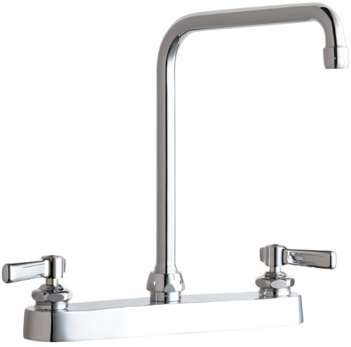 Chicago Faucets 527-HA8E35ABCP Deck-Mounted Manual Faucet with 8" Centers
