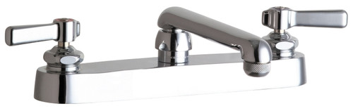 Chicago Faucets 527-S6E1ABCP Deck-Mounted Manual Faucet with 8" Centers
