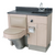 Whitehall Manufacturing 4047 Stainless Steel Frame Cabinet 40" Wide Fixed Toilet with Bed Side Seat/Cover, Rectangular Lavatory.