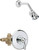 Chicago Faucets 1907-622LCP Thermostatic/Pressure Balancing Tub and Shower Fitting with Shower Head and Diverter Tub Spout Options