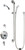 Chicago Faucets SH-TP5-22-024 Thermostatic/ Pressure Balancing Shower Fitting with Auto-Drain Hand Spray and 36" ADA Grab Bar
