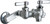 Chicago Faucets 305-XKCRCF Wall-Mounted Manual Faucet with Adjustable Centers
