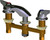 Chicago Faucets 404-1000ABCP Deck-Mounted Manual Faucet with 8" Centers