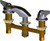 Chicago Faucets 404-V1000E64ABCP Deck-Mounted Manual Faucet with 8" Centers