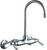 Chicago Faucets 445-GN2AE3ABCP Wall-Mounted Manual Faucet with Adjustable Centers