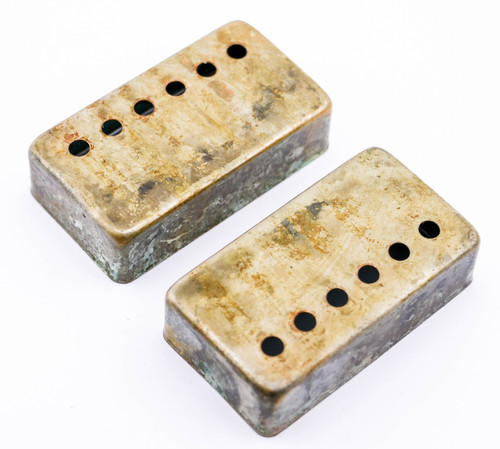 AGP ™ - Aged Relic Chrome Humbucker Cover Set 50mm Pole Spacing #314247