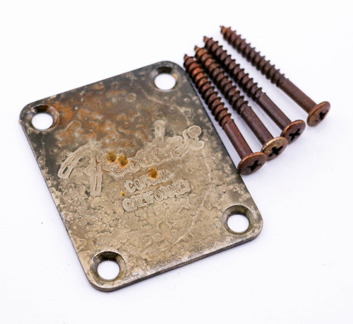 Fender ® 099-1445-100 Aged Relic American Series 4-Bolt Neck Plate "Fender Corona California" #816248