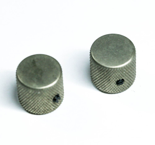 AGP ™ - Aged Telecaster ® Relic Barrel Flat Top Nickel Knobs Set Screw for 6.35mm (1/4") Solid Shaft Pots #915257