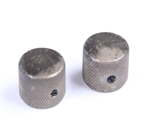 AGP ™ - Aged Telecaster ® Relic Barrel Flat Top Nickel Knobs Set Screw for 6.35mm (1/4") Solid Shaft Pots #9152529