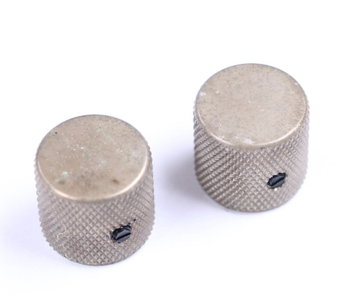 AGP ™ - Aged Telecaster ® Relic Barrel Flat Top Nickel Knobs Set Screw for 6.35mm (1/4") Solid Shaft Pots #325263