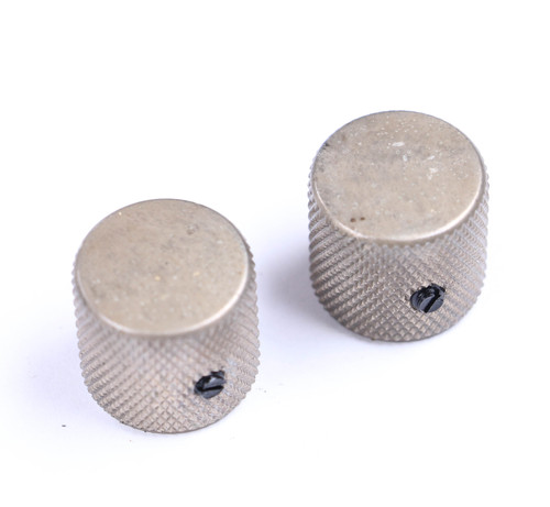 AGP ™ - Aged Telecaster ® Relic Barrel Flat Top Nickel Knobs Set Screw for 6.35mm (1/4") Solid Shaft Pots #325264