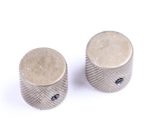 AGP ™ - Aged Telecaster ® Relic Barrel Flat Top Nickel Knobs Set Screw for 6.35mm (1/4") Solid Shaft Pots #325262