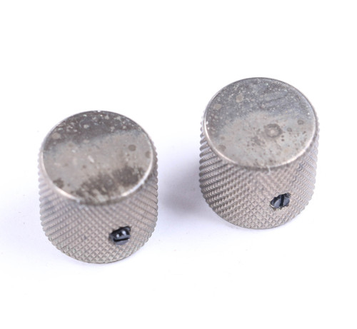 AGP ™ - Aged Telecaster ® Relic Barrel Flat Top Nickel Knobs Set Screw for 6.35mm (1/4") Solid Shaft Pots #3252611
