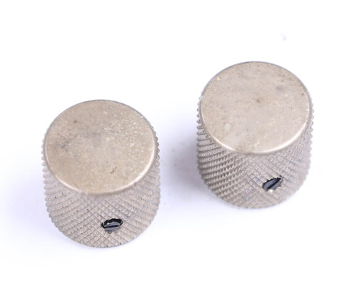 AGP ™ - Aged Telecaster ® Relic Barrel Flat Top Nickel Knobs Set Screw for 6.35mm (1/4") Solid Shaft Pots #3252615