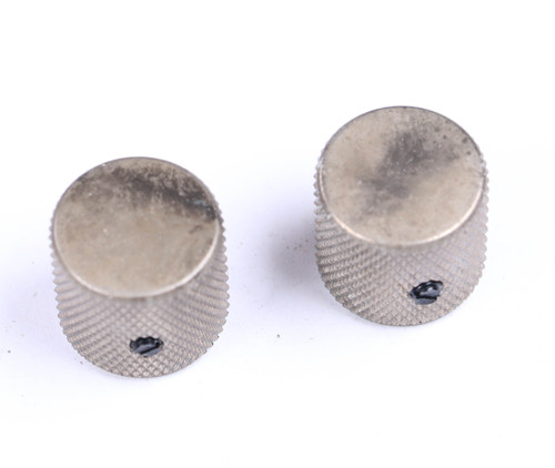 AGP ™ - Aged Telecaster ® Relic Barrel Flat Top Nickel Knobs Set Screw for 6.35mm (1/4") Solid Shaft Pots #3252618