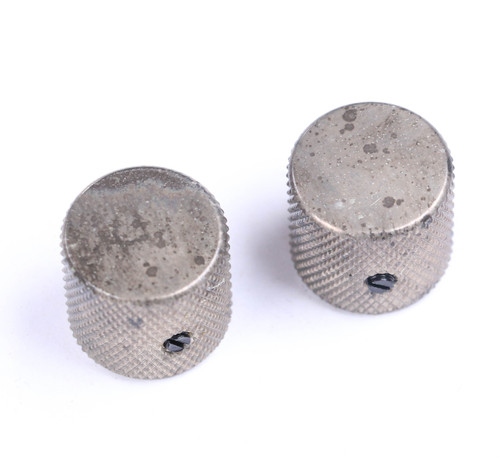 AGP ™ - Aged Telecaster ® Relic Barrel Flat Top Nickel Knobs Set Screw for 6.35mm (1/4") Solid Shaft Pots #3252619