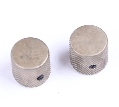 AGP ™ - Aged Telecaster ® Relic Barrel Flat Top Nickel Knobs Set Screw for 6.35mm (1/4") Solid Shaft Pots #3252622