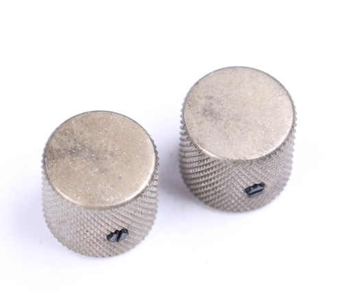 AGP ™ - Aged Telecaster ® Relic Barrel Flat Top Nickel Knobs Set Screw for 6.35mm (1/4") Solid Shaft Pots #3252625