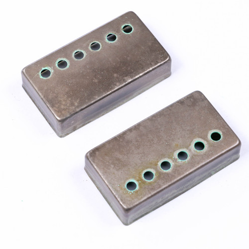 AGP ™ - Aged Relic Chrome Humbucker Cover Set 50mm Pole Spacing #412619