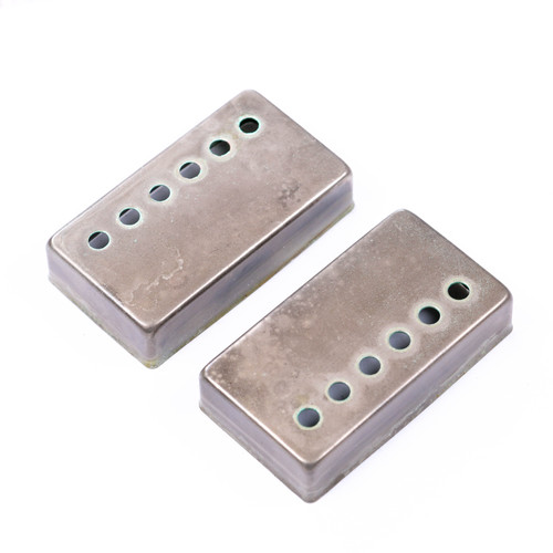 AGP ™ - Aged Relic Chrome Humbucker Cover Set 50mm Pole Spacing #412626