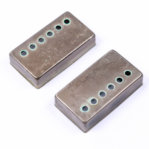 AGP ™ - Aged Relic Chrome Humbucker Cover Set 50mm Pole Spacing #412627