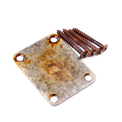AGP ™ - Tele ® Strat® Aged Relic Guitar Neck Plate & Screws #4212647