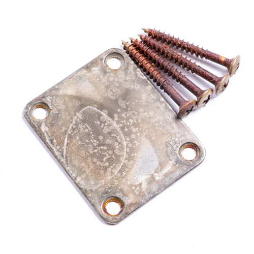 AGP ™ Aged Relic Replacement Neck Plate & Screws for Tele & Strat Style Electric Guitars #512617