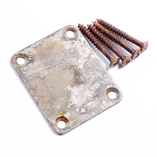 AGP ™ Aged Relic Replacement Neck Plate & Screws for Tele & Strat Style Electric Guitars #512618