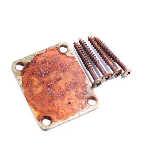 AGP ™ Aged Relic Replacement Neck Plate & Screws for Tele & Strat Style Electric Guitars #512619