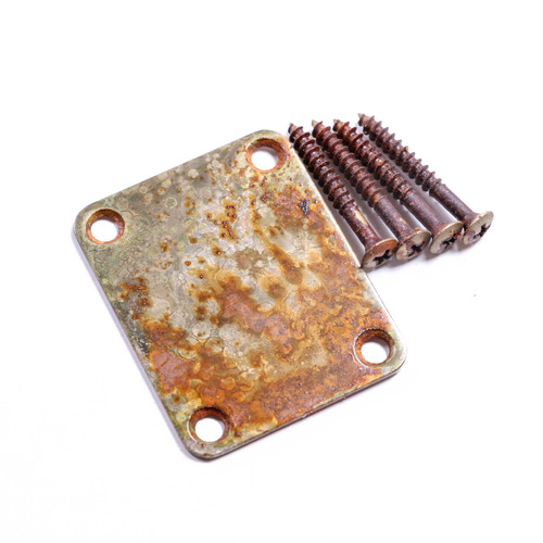 AGP ™ Aged Relic Replacement Neck Plate & Screws for Tele & Strat Style Electric Guitars #512624