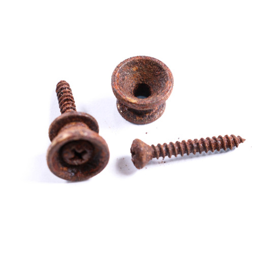 AGP Aged Relic Nickel Strap Buttons for T & S Vintage Style Guitars 10102637