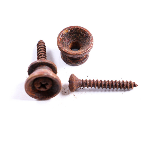 AGP Aged Relic Nickel Strap Buttons for T & S Vintage Style Guitars 10102650