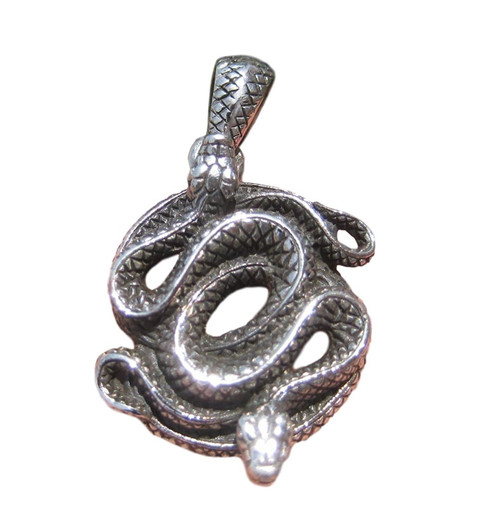 925 Silver Snake Pendant Necklace Thailand jewelry Art