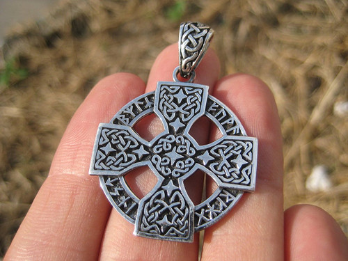 925 Silver Celtic Knights Templar Iron Cross Pendant Necklace