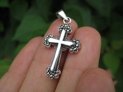 925 Sterling Silver Cross Pendant necklace jewelry art A9