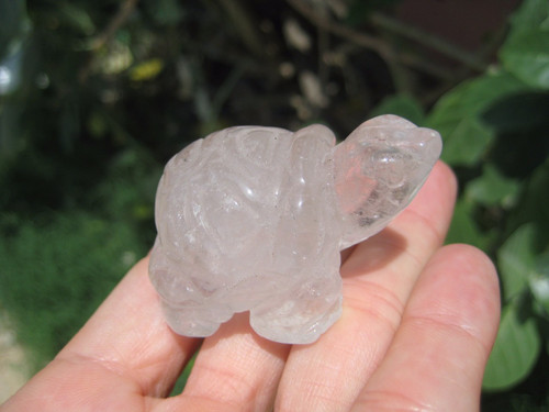 Natural Quartz Turtle Carving Statue Thailand Stone Mineral Art E216