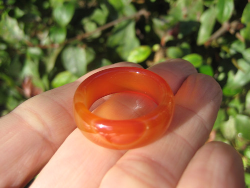 Natural Carnelian Agate ring Thailand jewelry stone art size 10.25