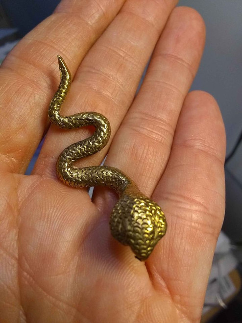 Brass metal cobra snake amulet statue Thailand