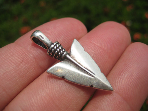 925 Silver Indian Arrowhead Spear Pendant Necklace jewelry Art A18