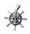 925 Silver Skull Pirate Captains Ship Wheel Pendant Necklace