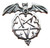 925 Silver Bat Pentacle Pentagram Magic Witch Goth Gothic Pendant Necklace A12