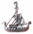 925 Silver Medieval Viking Boat Ship Pendant Necklace A8