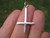 Small 925 Sterling Silver Inverted Upside Down Satanic Cross Pendant A9