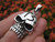 Front view right tilt large silver skull pendant from Thailand number 13