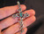 925 Silver Turquoise stone crystal cross pendant A