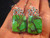 925 Silver Green Turquoise crystal stone earrings A