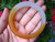 Natural honey White orange Jade Agate Carnelian Stone Bangle Bracelet  EB415
