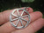 925 Silver Black Sun Wheel Sonnenrad Viking Germanic Pendant Necklace A10