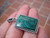 .925 Silver Malachite Stone  pendant, Taxco, Mexico A8654